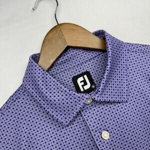 Footjoy Polo Shirt Men's Medium Purple Geometric Diamond Gator Invitational Golf